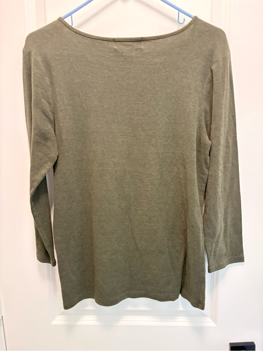 ABS by Allen Schwartz Forest Night Olive Green Zip Shoulder Top L - Picture 4 of 11
